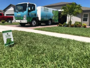 Healthy residential lawn after receiving lawn care service by Sorko Lawn and Pest Control in Central Florida