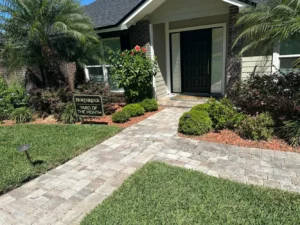 Residential lawn that received a Yard of The Month award after receiving lawn care service by Sorko Lawn and Pest Control in Central Florida